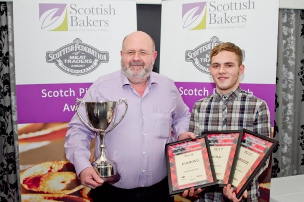Robert and his apprenticie Ollie proudly showing off their awards at the 2013 Scotch Pie Awards.